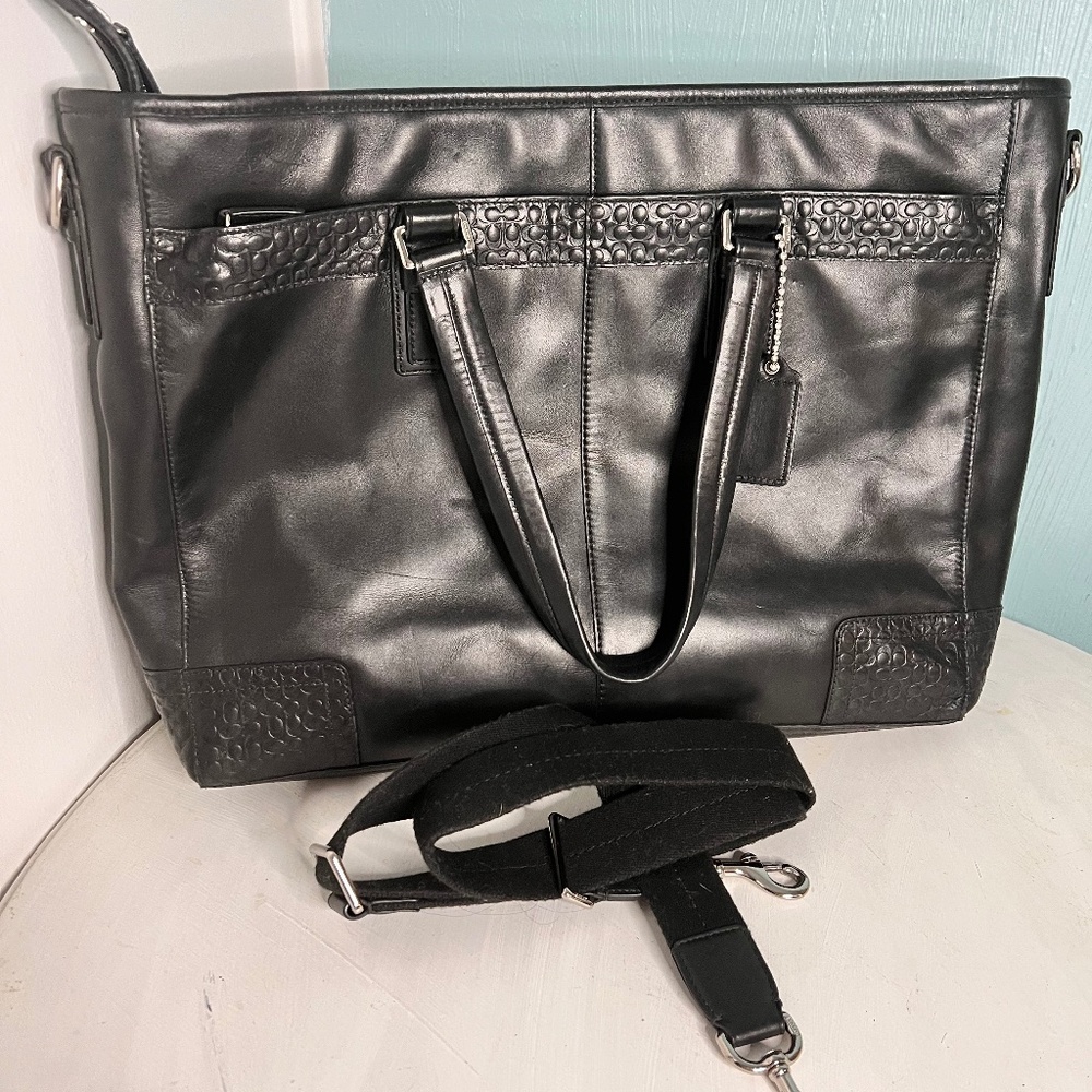 Coach Business purse briefcase bag leather black